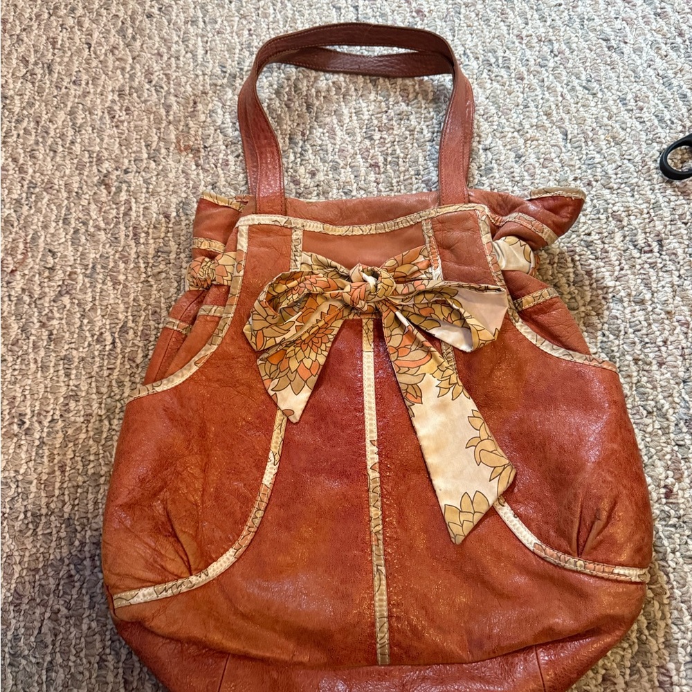 Anthropologie Lucky Penny Scarf Shoulder Bag Hobo Tote Handbag
